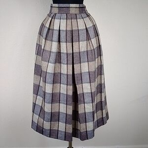 Vestiges Bankers Club Petites Stripes Wool Plaid Women's Skirt Size 4